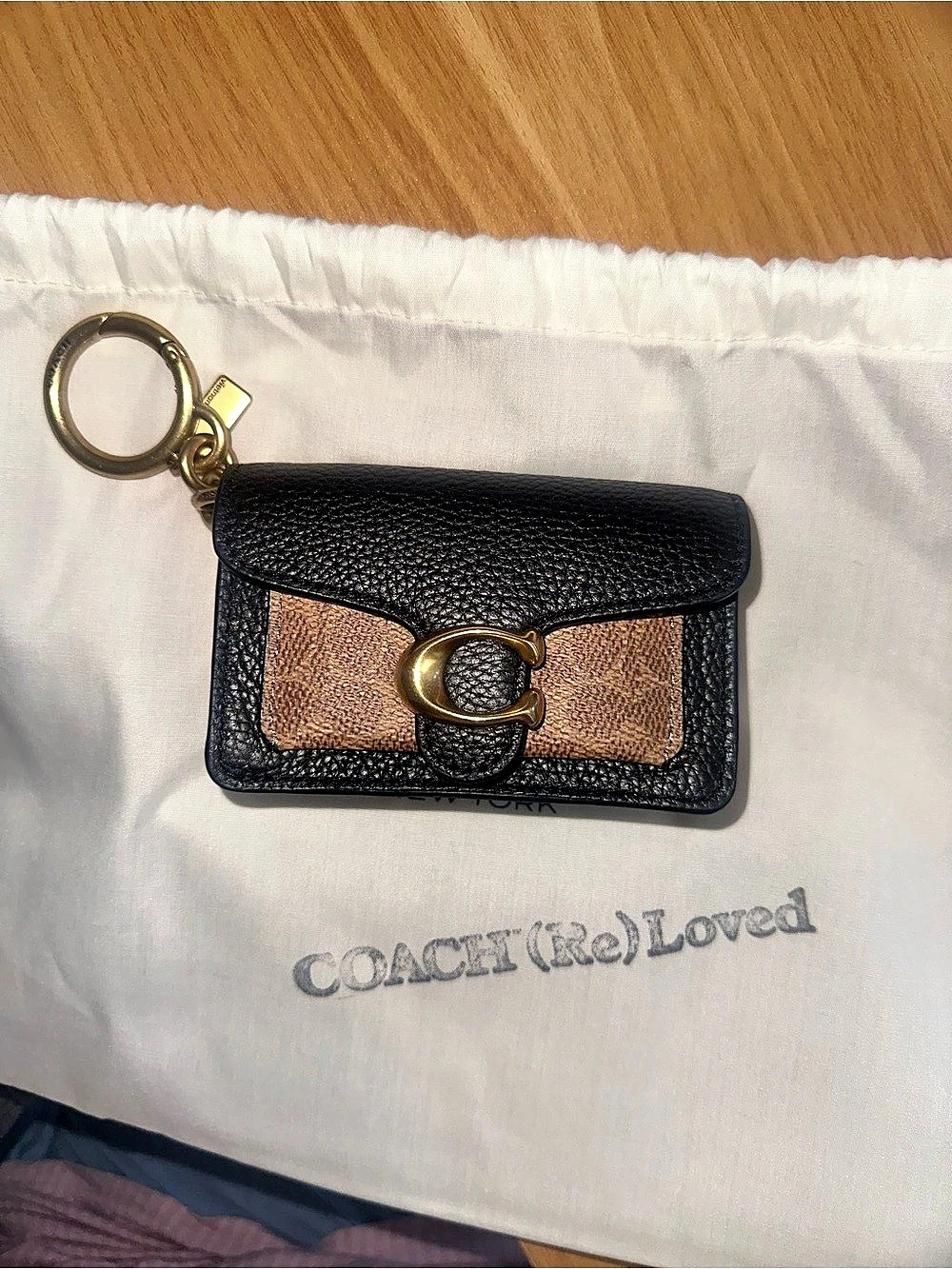Coach Tabby Bag Charm Keychain Wallet Black & Brown